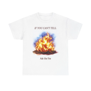 Unisex Heavy Cotton Tee: Wisdom of the Elements (Fire)